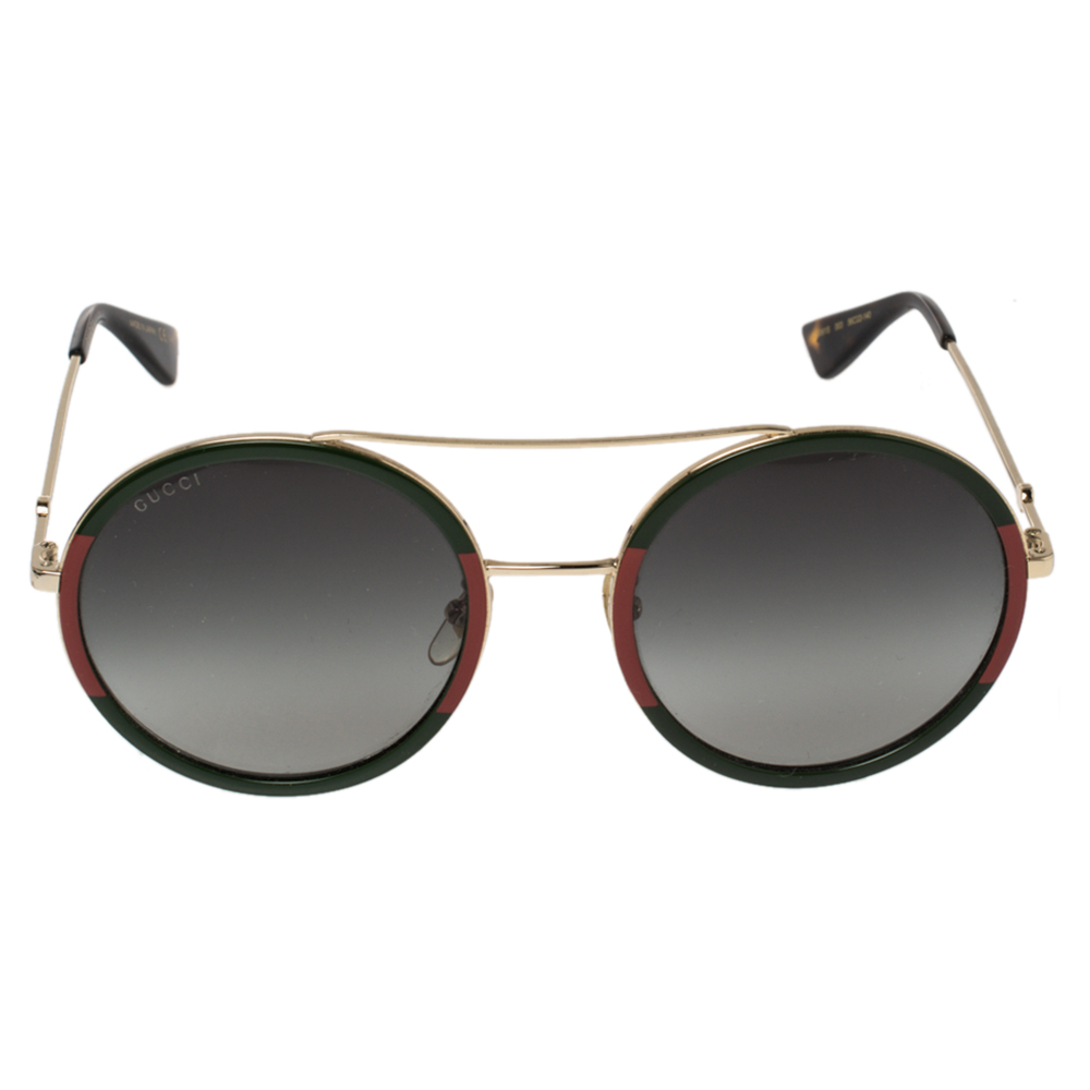 

Gucci Green & Red/ Green Gradient GG0061S Round Sunglasses