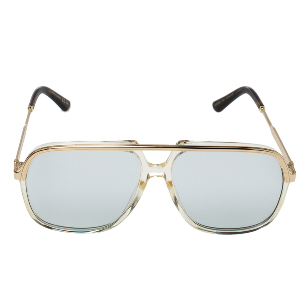 

Gucci Gold Tone/ Blue GG0200S Pilot Sunglasses
