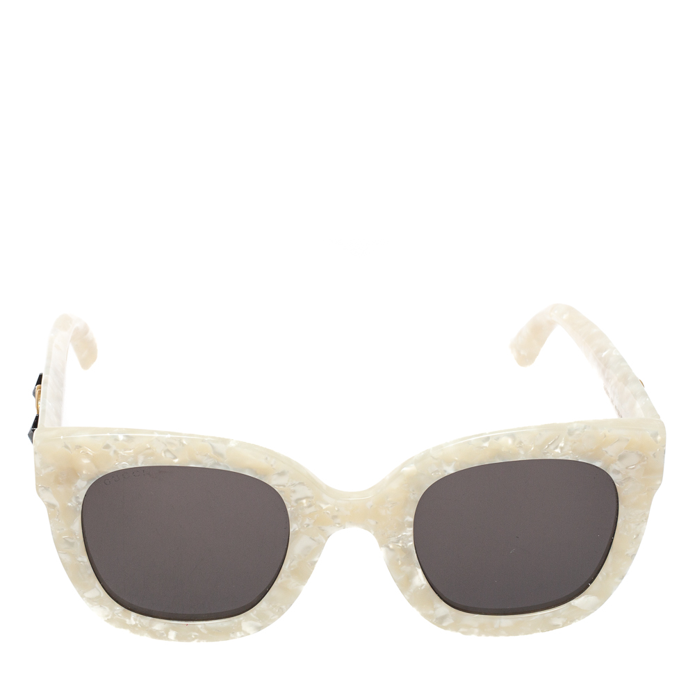 

Gucci Pearl Ivory/ Grey GG0208S Oversized Sunglasses