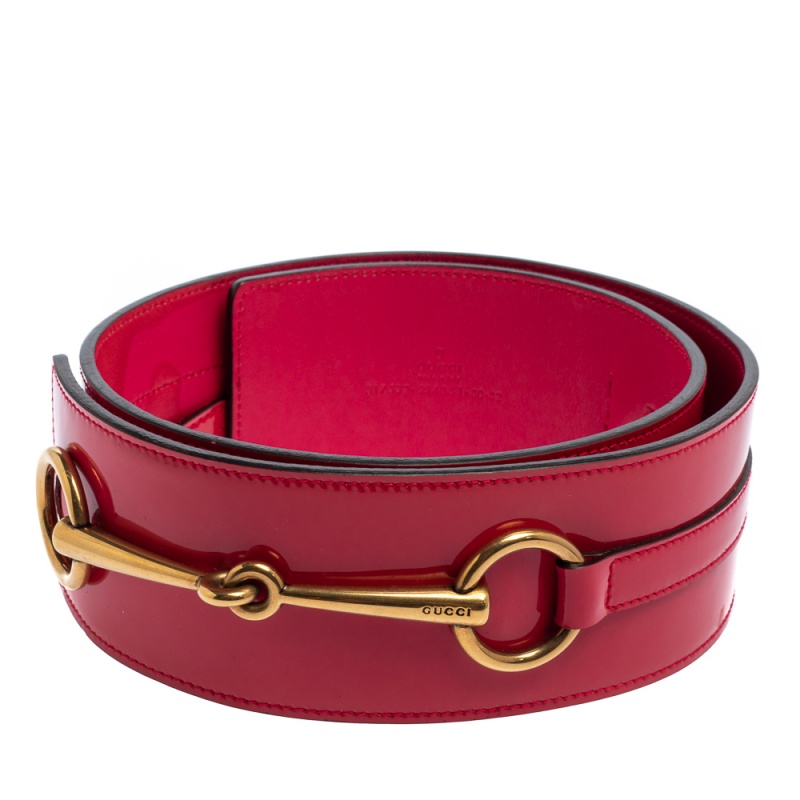 

Gucci Dark Pink Patent Leather Horsebit Waist Belt