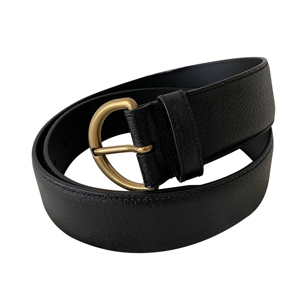 

Gucci Black Leather Buckle Belt