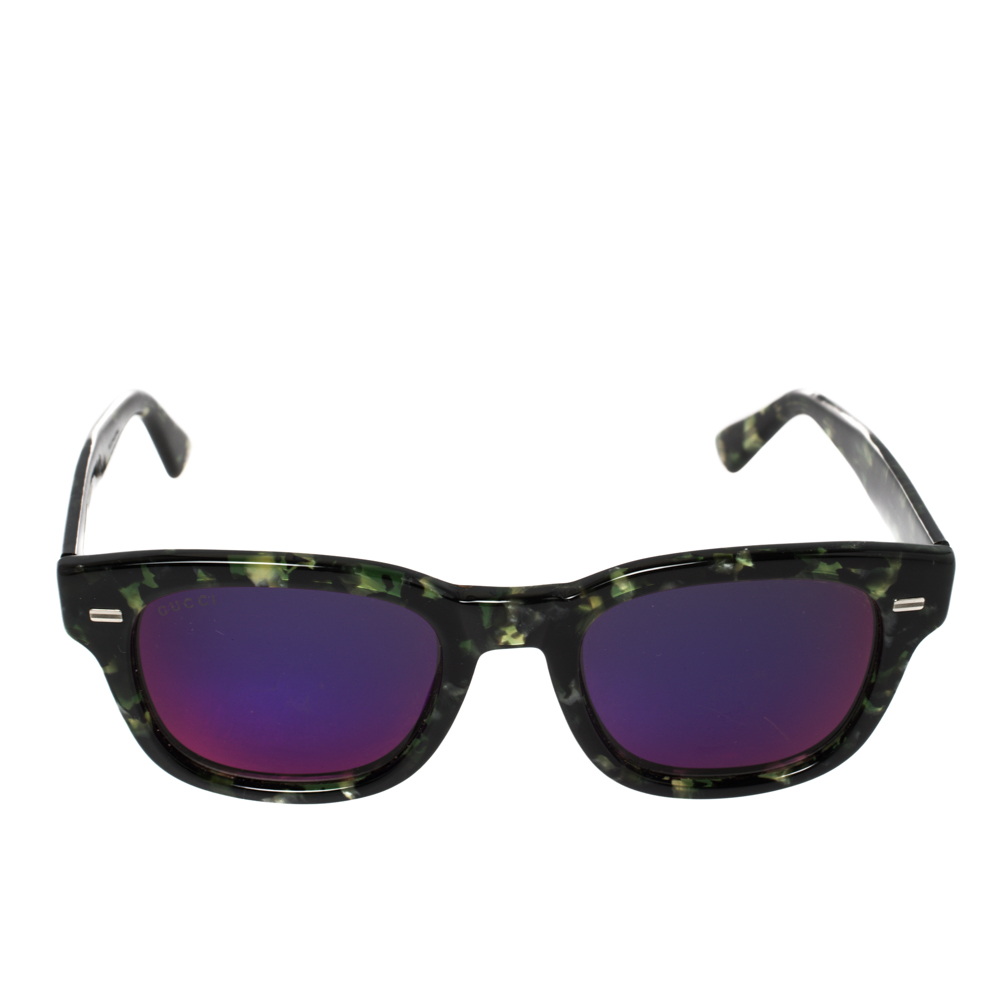 

Gucci Green Tortoiseshell / Purple Mirrored GG1079/S Wayfarer Sunglasses