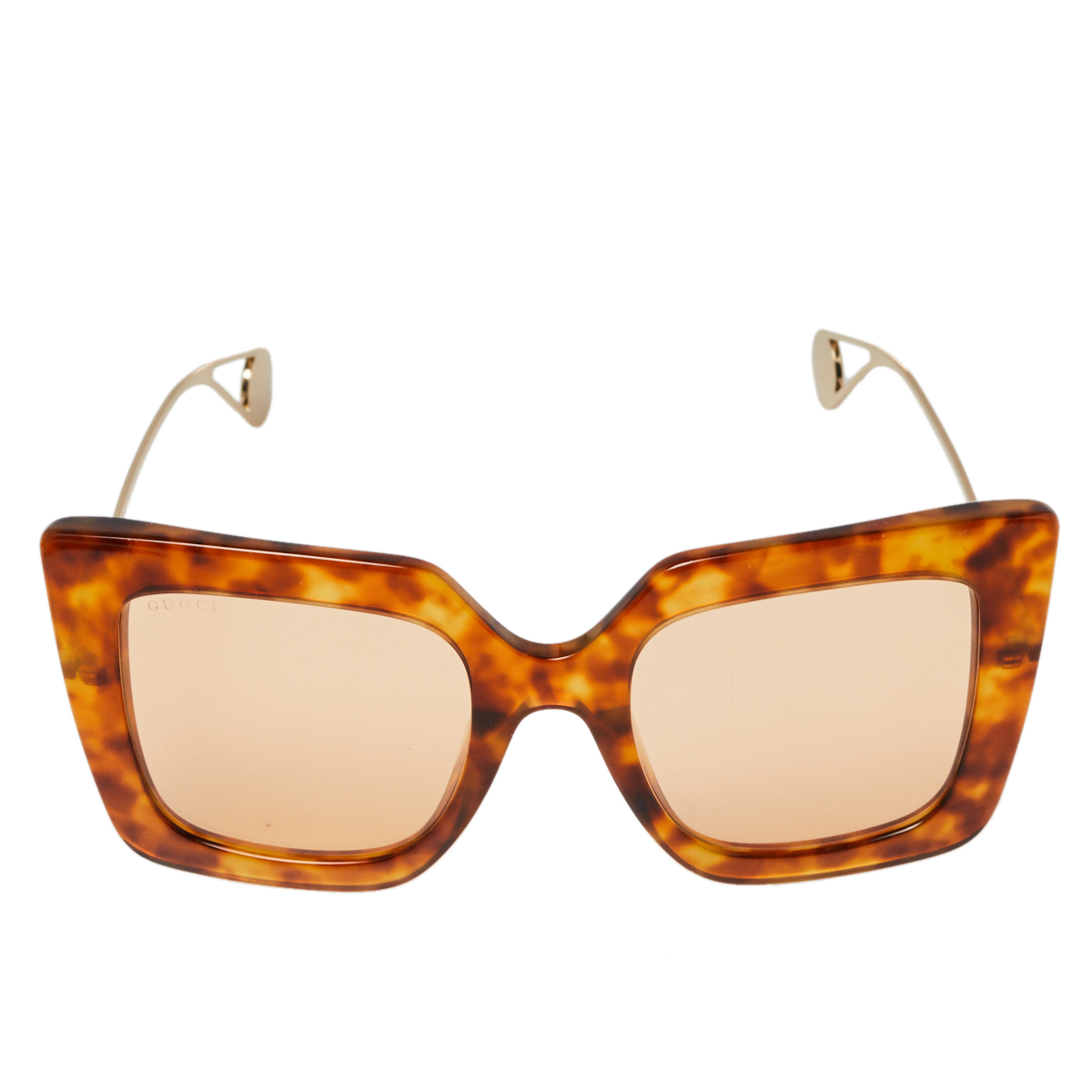 

Gucci Brown Havana/ Orange GG0435S Oversized Sunglasses