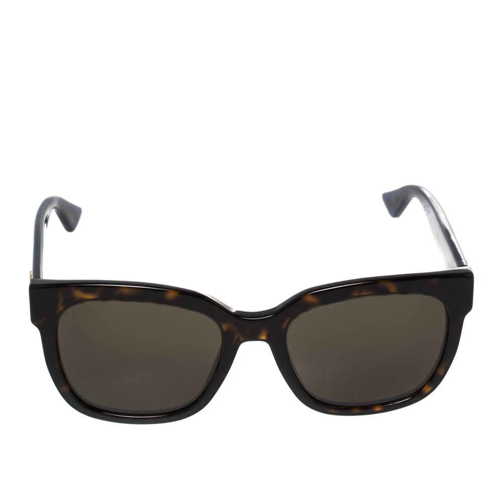 

Gucci Brown/Blue Web Stripe GG0034S Square Sunglasses