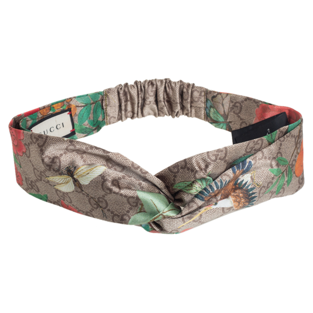 

Gucci Beige Tian Print Silk Headband
