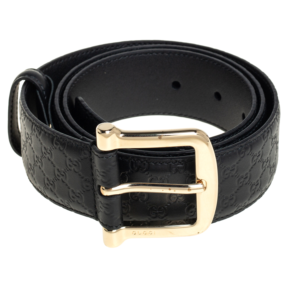 

Gucci Black Microguccissima Leather Buckle Belt