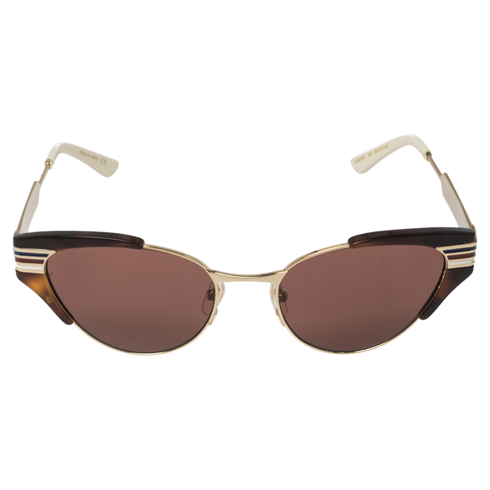 

Gucci Gold/Brown GG0522S Cat Eye Sunglasses