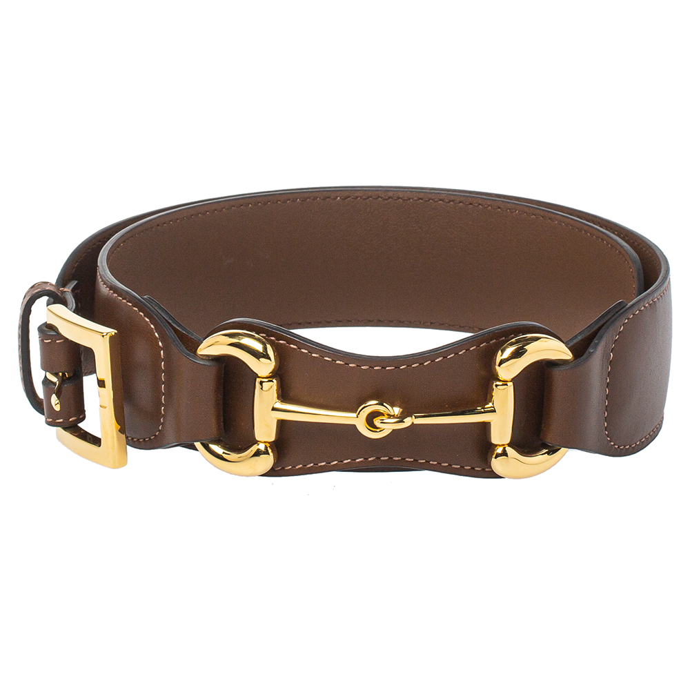 

Gucci Brown Leather Horsebit Waist Belt