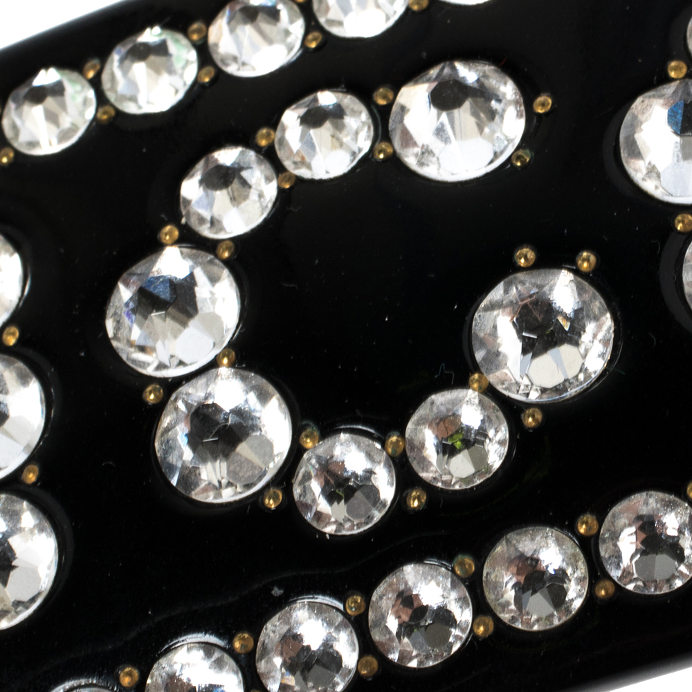 

Gucci Black Resin Crystal Embellished Logo Hair Clip