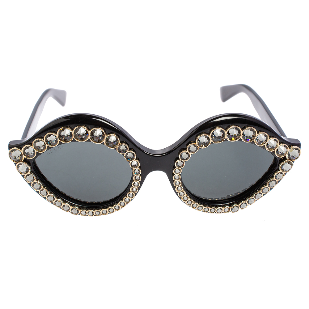 

Gucci Black GG 3867/S Crystal Embellished Cat Eye Sunglasses