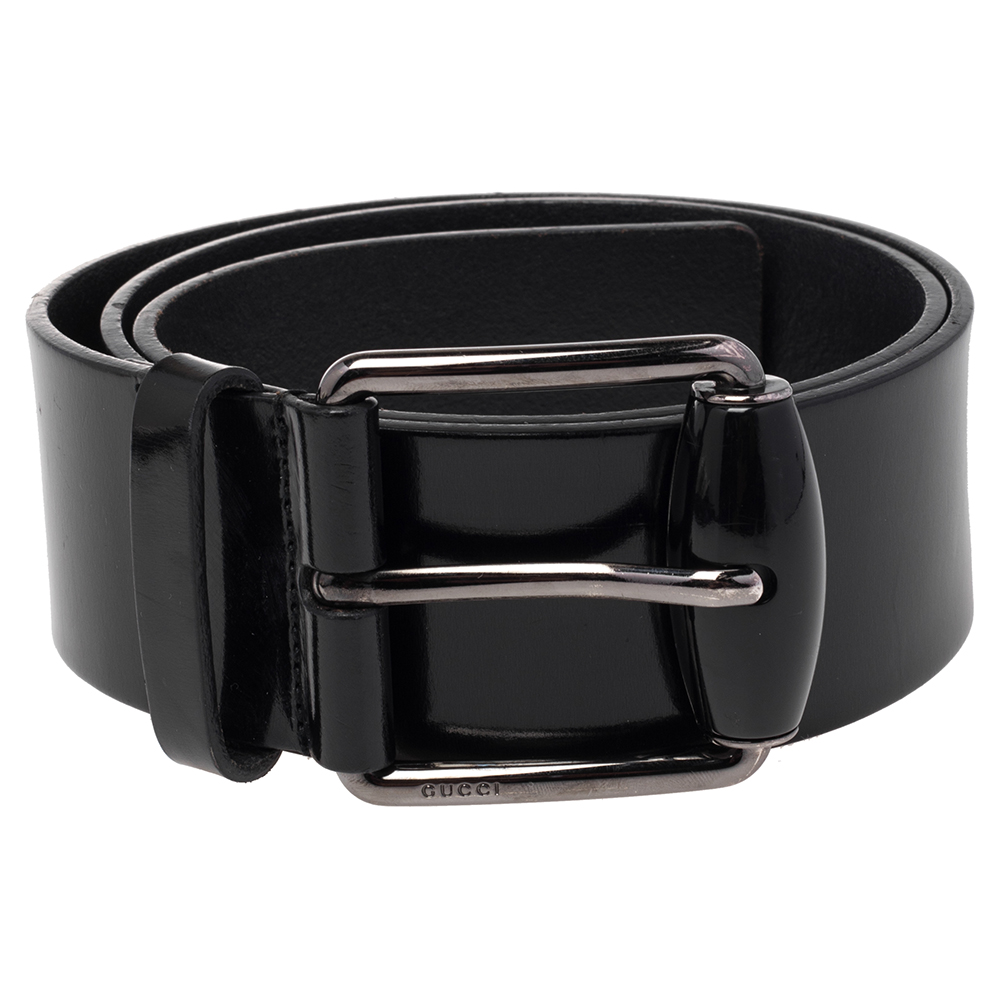 

Gucci Black Glossy Leather Waist Belt