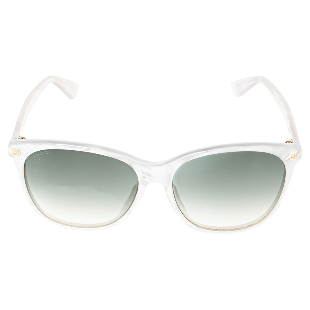 

Gucci White Marble Effect Acetate GG0042S Gradient Sunglasses