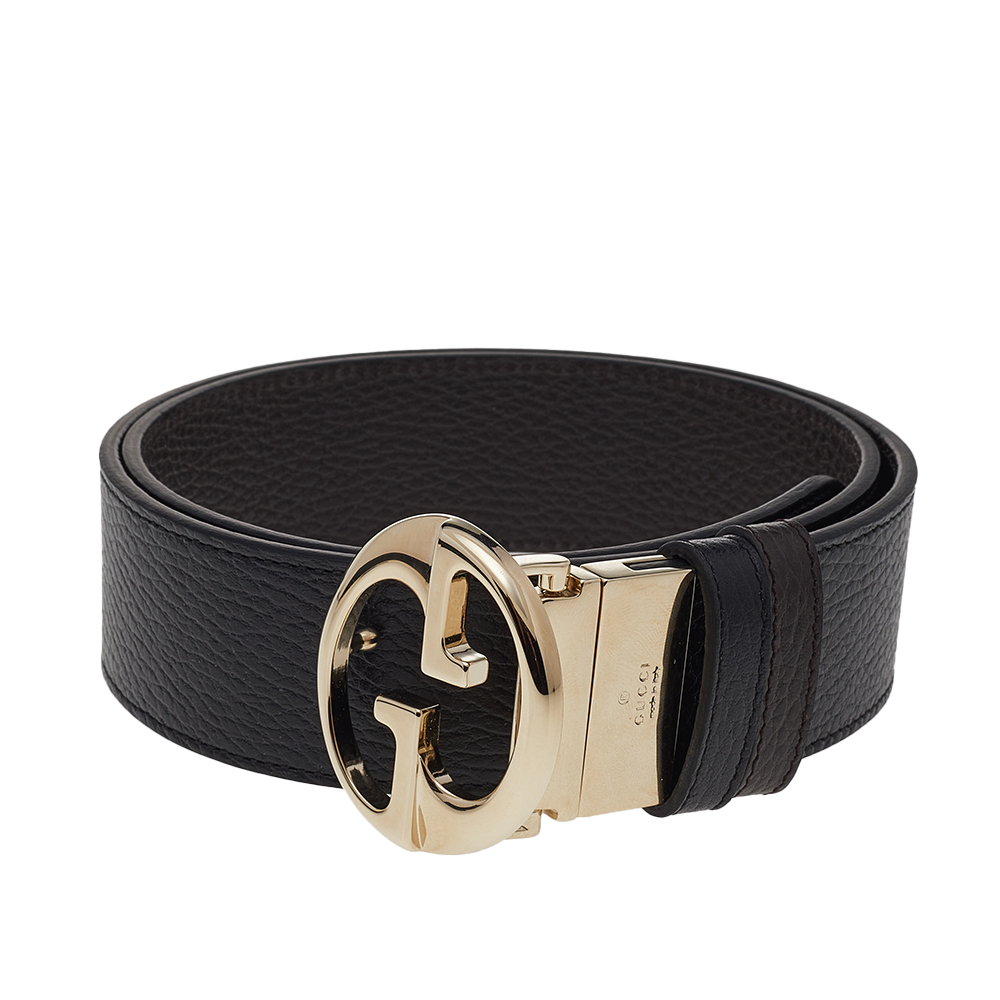

Gucci Black/Brown Leather Reversible GG Dollar Belt