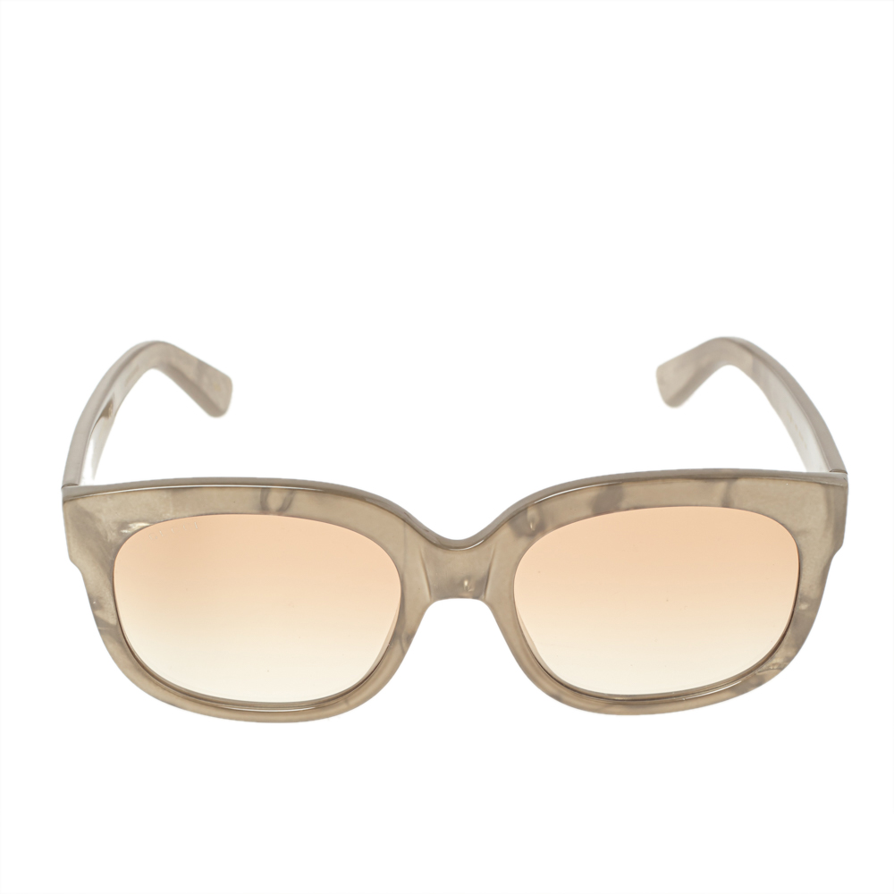 

Gucci Beige Marble Effect Acetate GG0361S Gradient Oversized Sunglasses