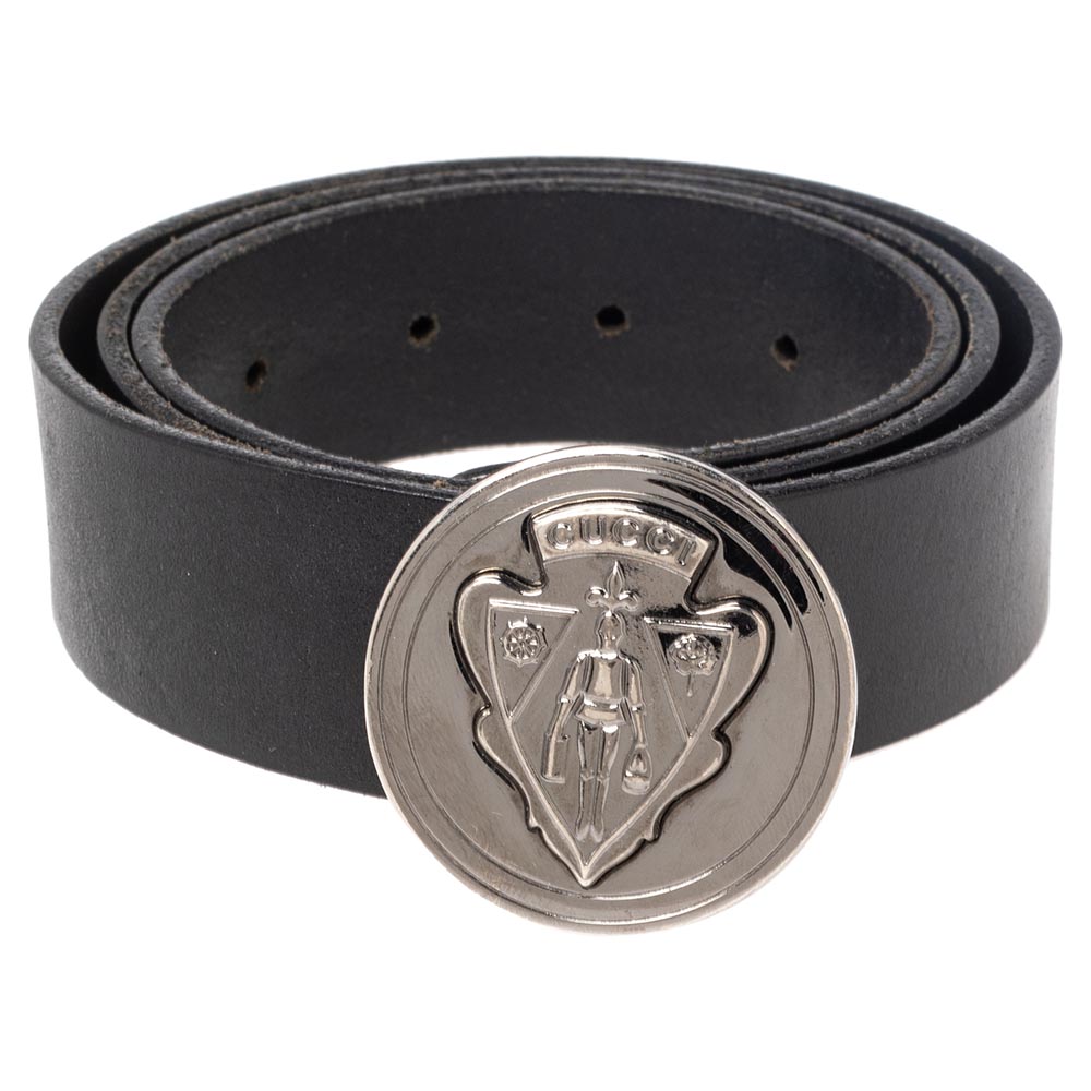 

Gucci Black Leather Hysteria Buckle Belt