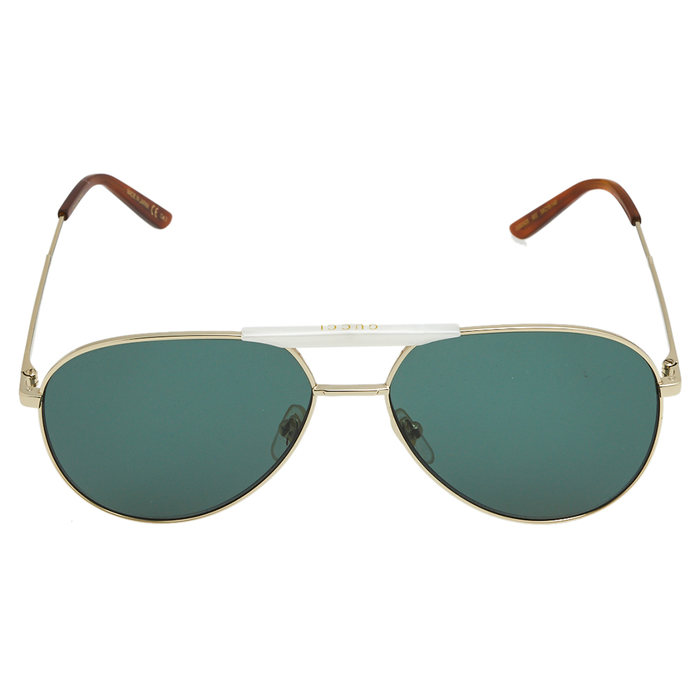 

Gucci Gold Tone/ Green GG0242S Aviator Sunglasses