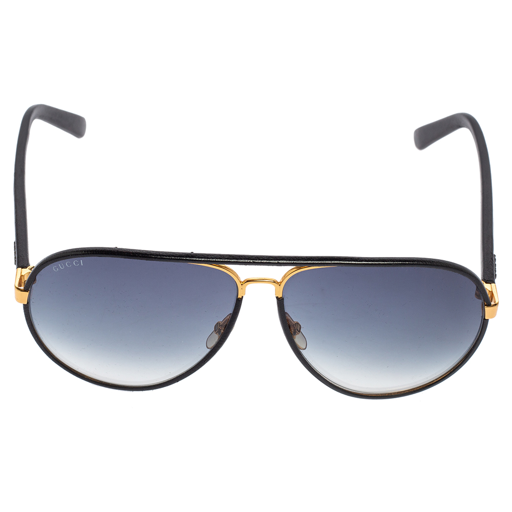 

Gucci Black/Blue Acetate and Leather GG2887/S Gradient Aviator Sunglasses