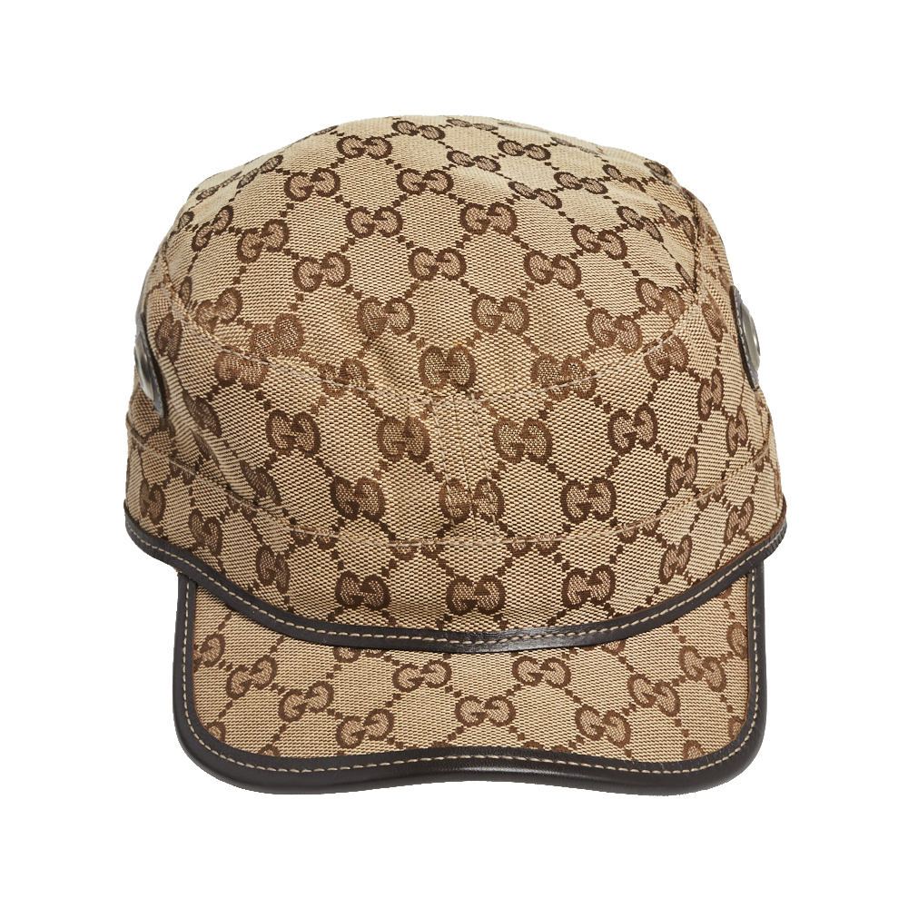 

Gucci Brown Guccisima Eyelet Detail Military Hat