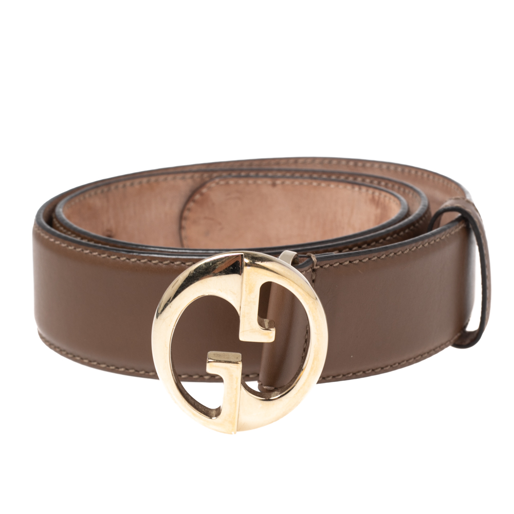 

Gucci Brown Leather GG Dollar Belt