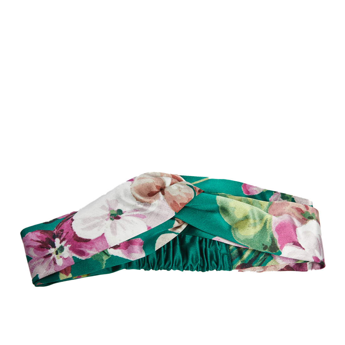 

Gucci Green Floral Print Silk Headband