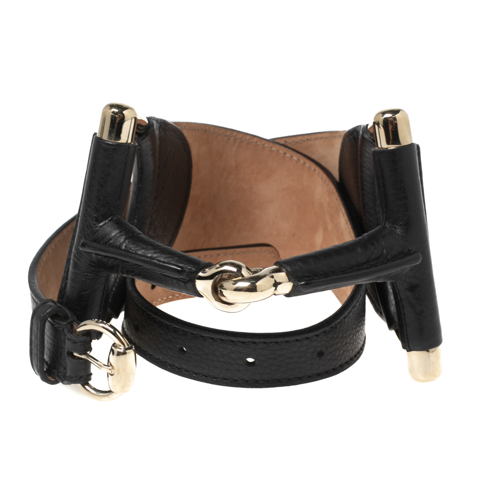 

Gucci Black Leather Horsebit Belt