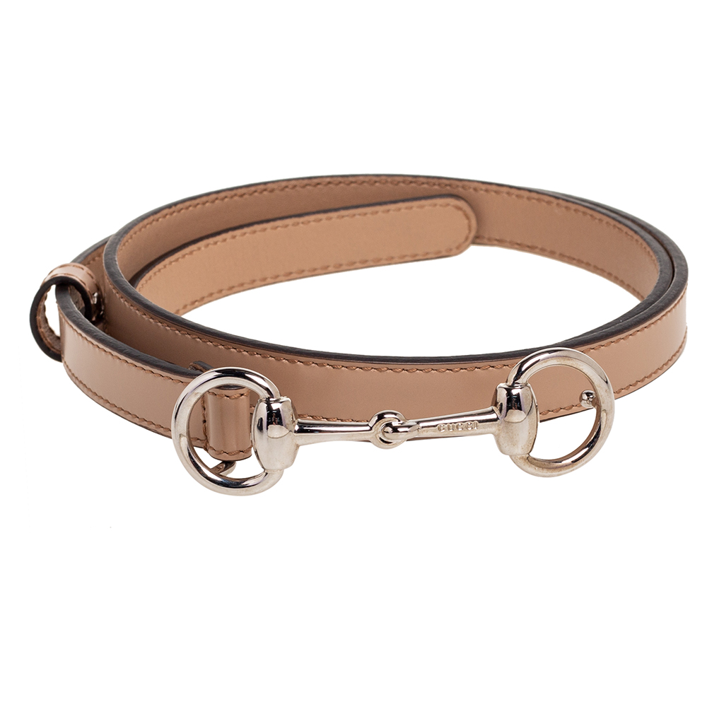 

Gucci Beige Leather Horsebit-Buckle Belt