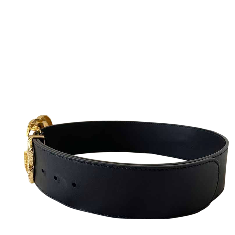 

Gucci Black/Gold Leather Snake Effect Belt 85/34