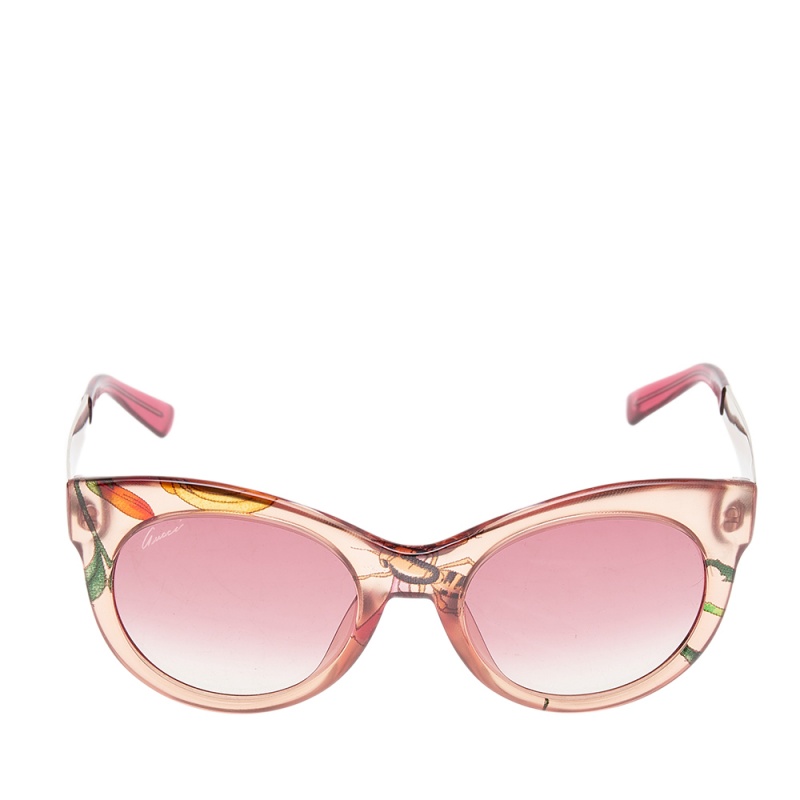 

Gucci Flora Print/ Pink Gradient GG3740/S Cat Eye Sunglasses