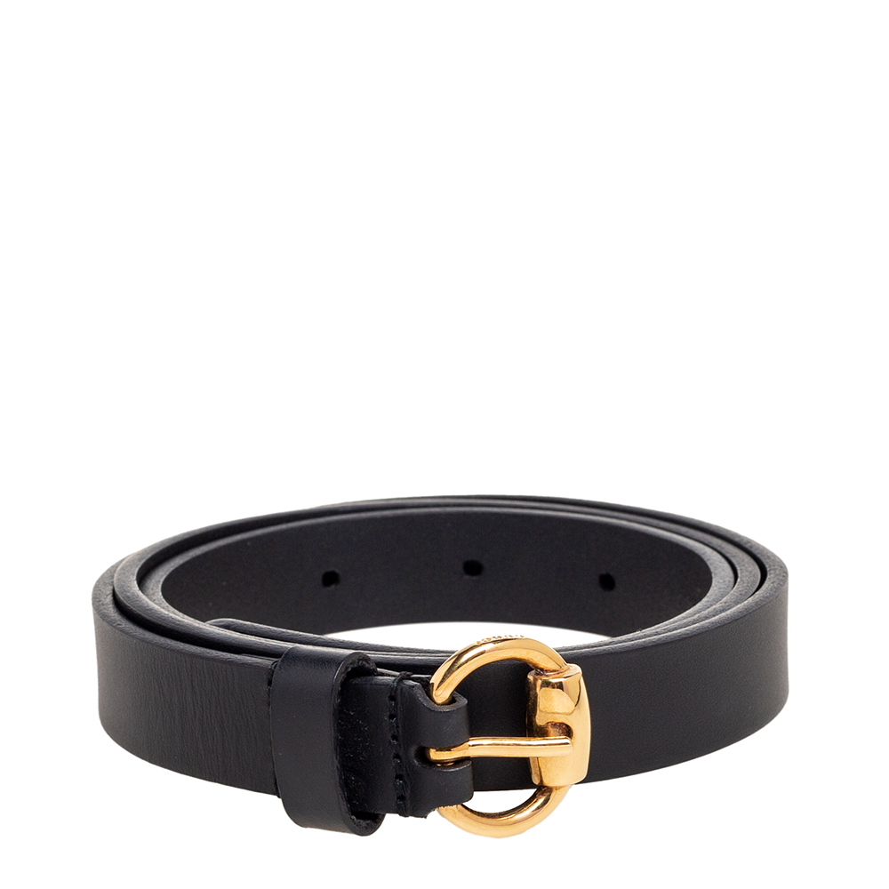 

Gucci Black Leather Horsebit Buckle Belt