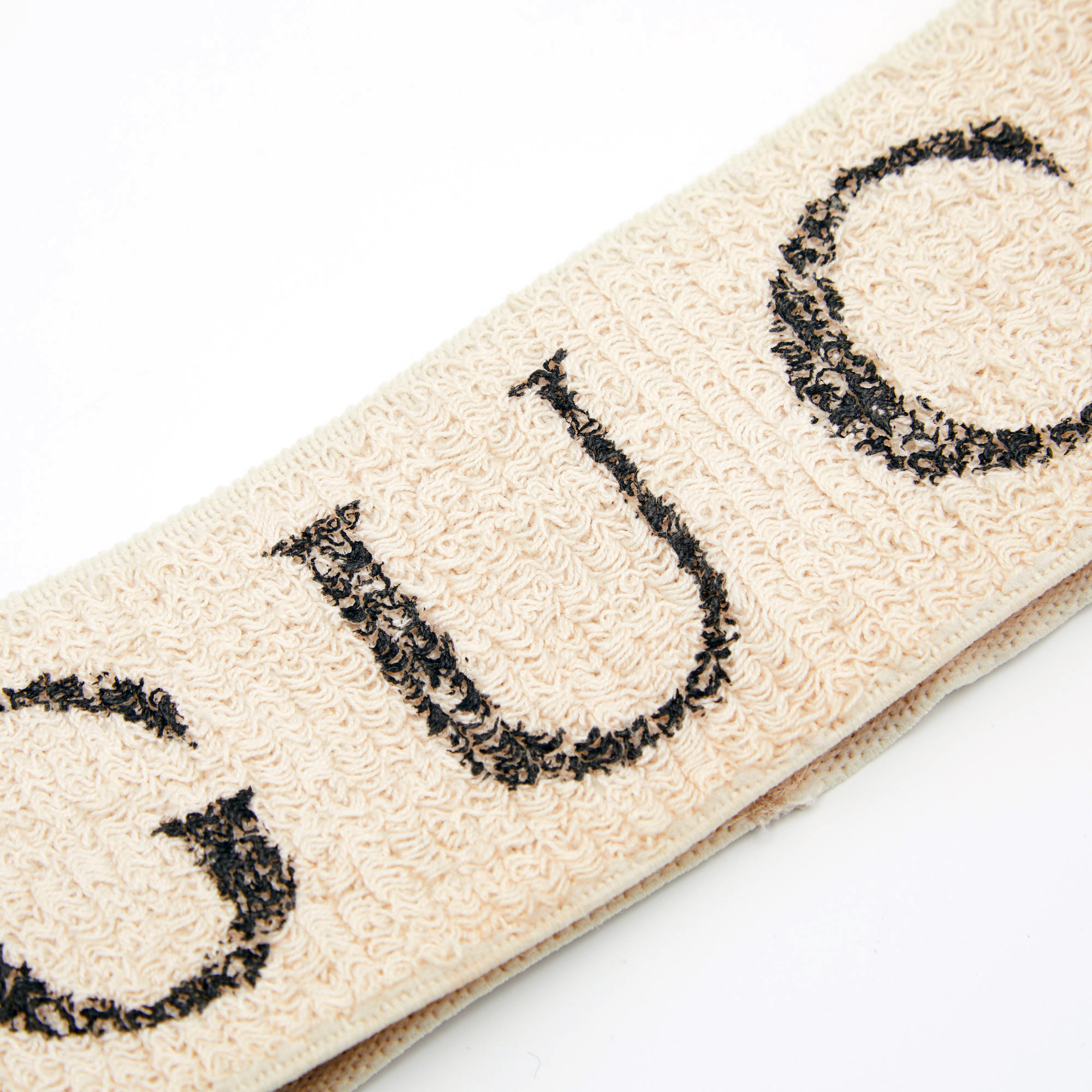 

Gucci Cream Knit Logo Print Wide Headband