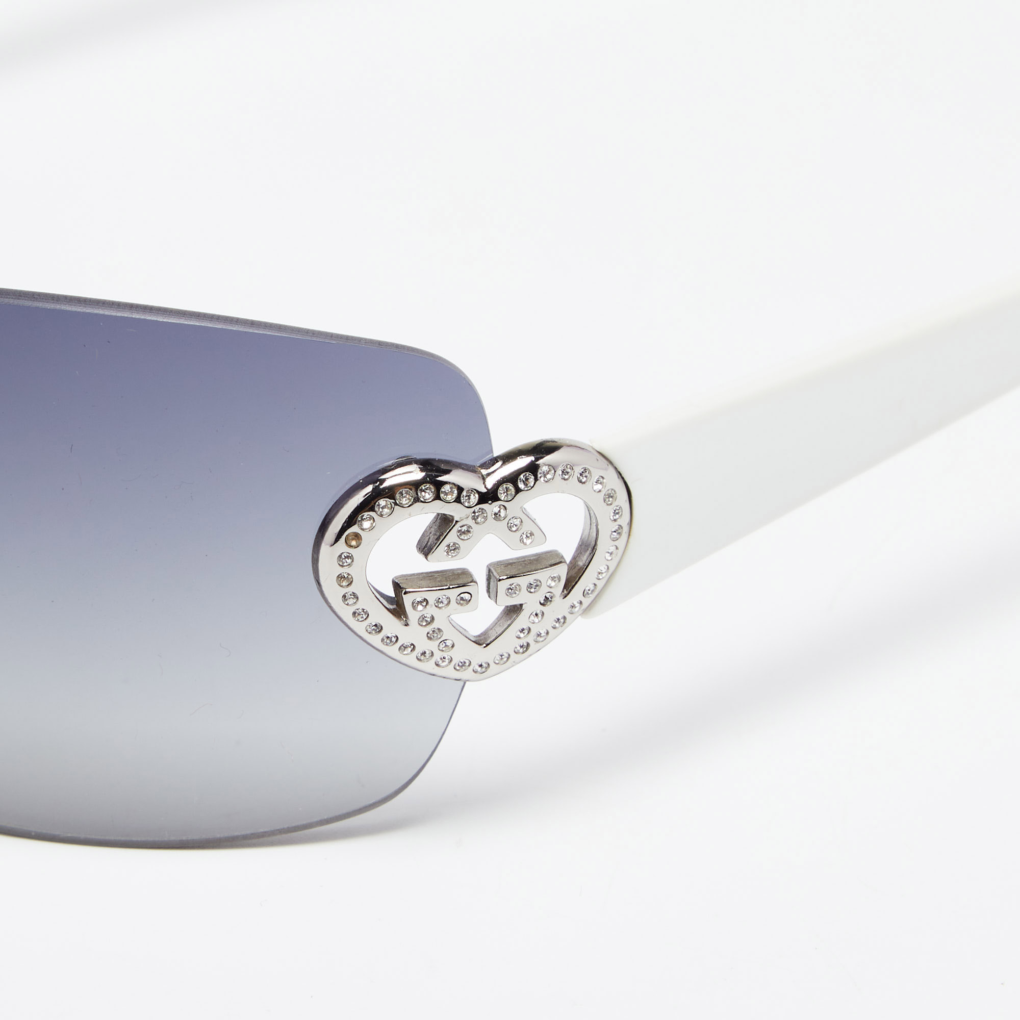 

Gucci White GG 4201/S Rimless Rectangle Sunglasses
