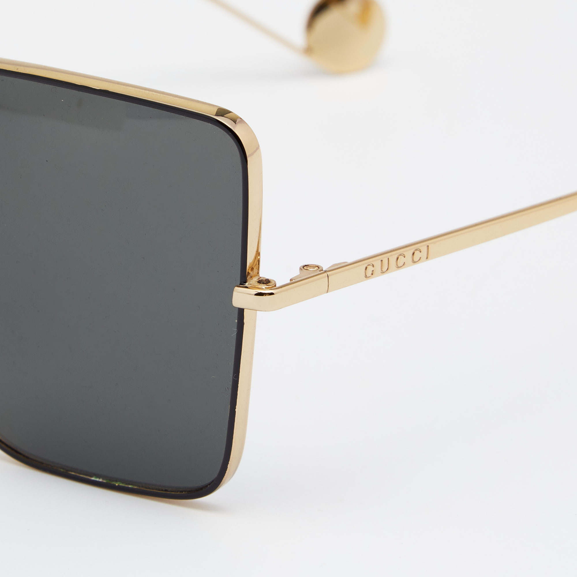 

Gucci Grey/Gold Tone GG0436S Oversized Sunglasses