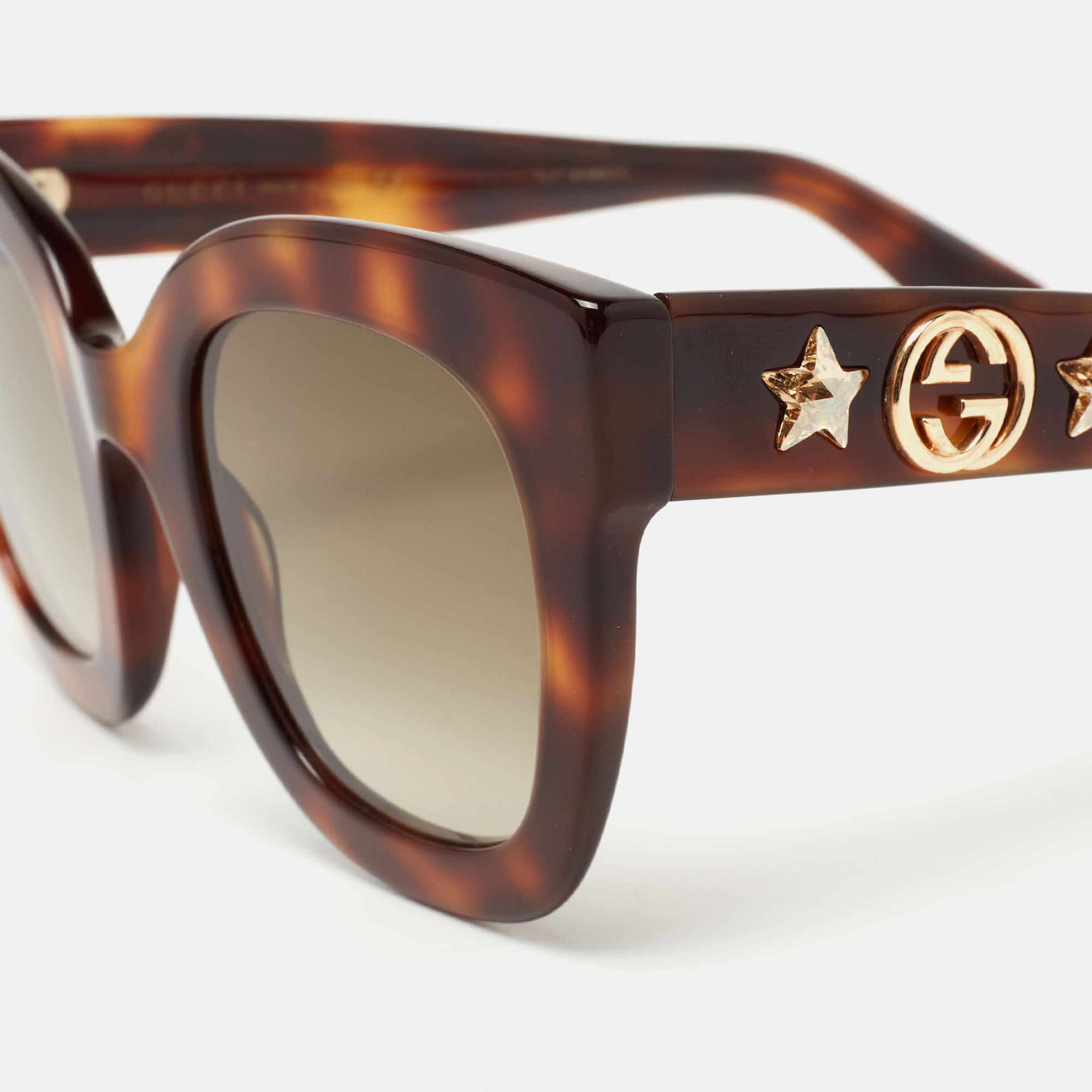

Gucci Havana Brown Gradient Brown GG0208S Cat Eye's Sunglasses