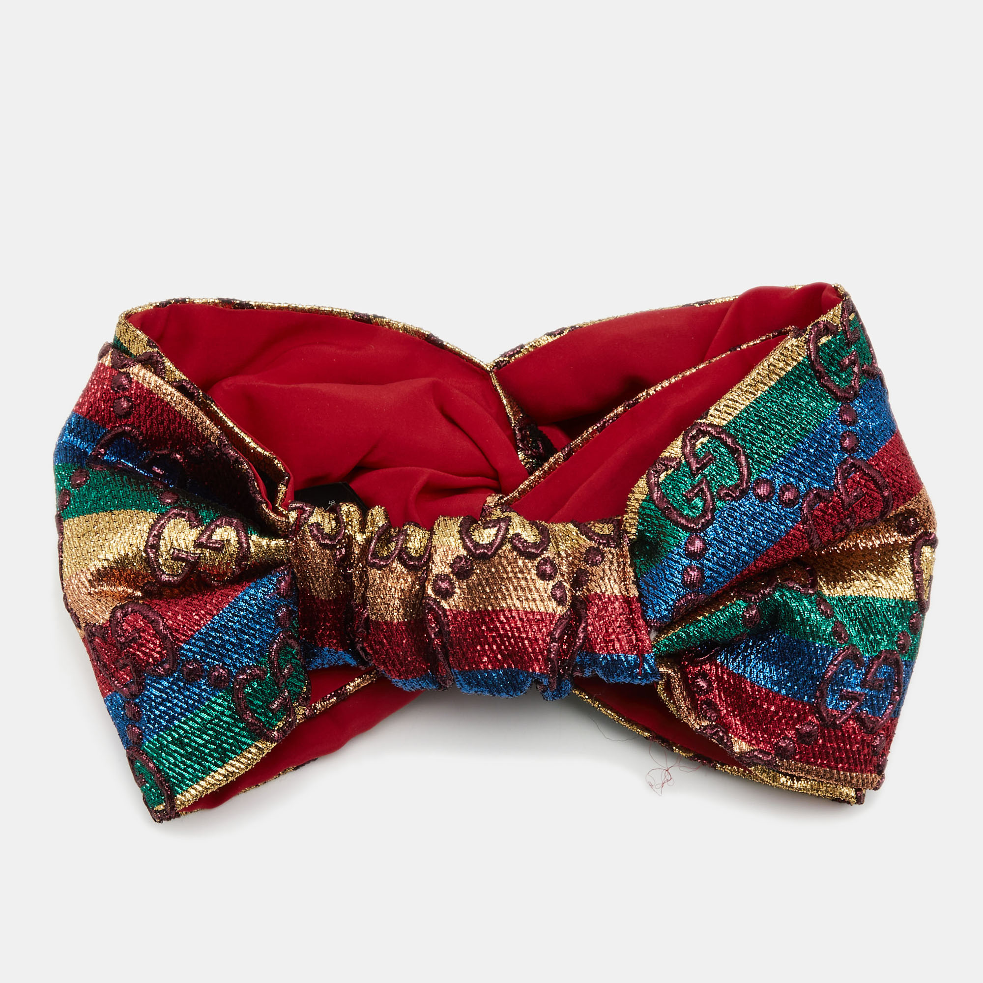 

Gucci Metallic Rainbow GG Supreme Turban, Multicolor