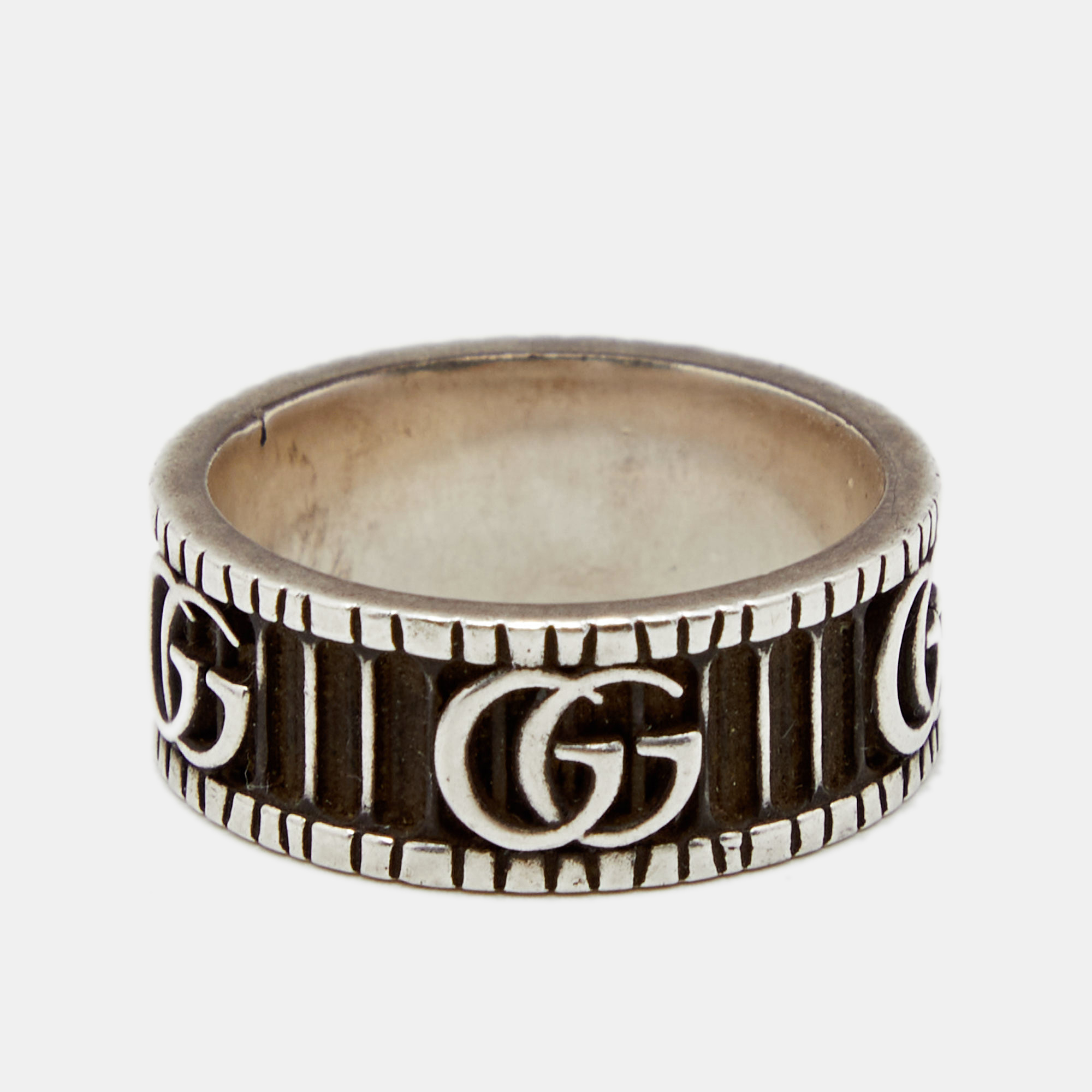 

Gucci Double G Bicolor Silver Band Ring Size