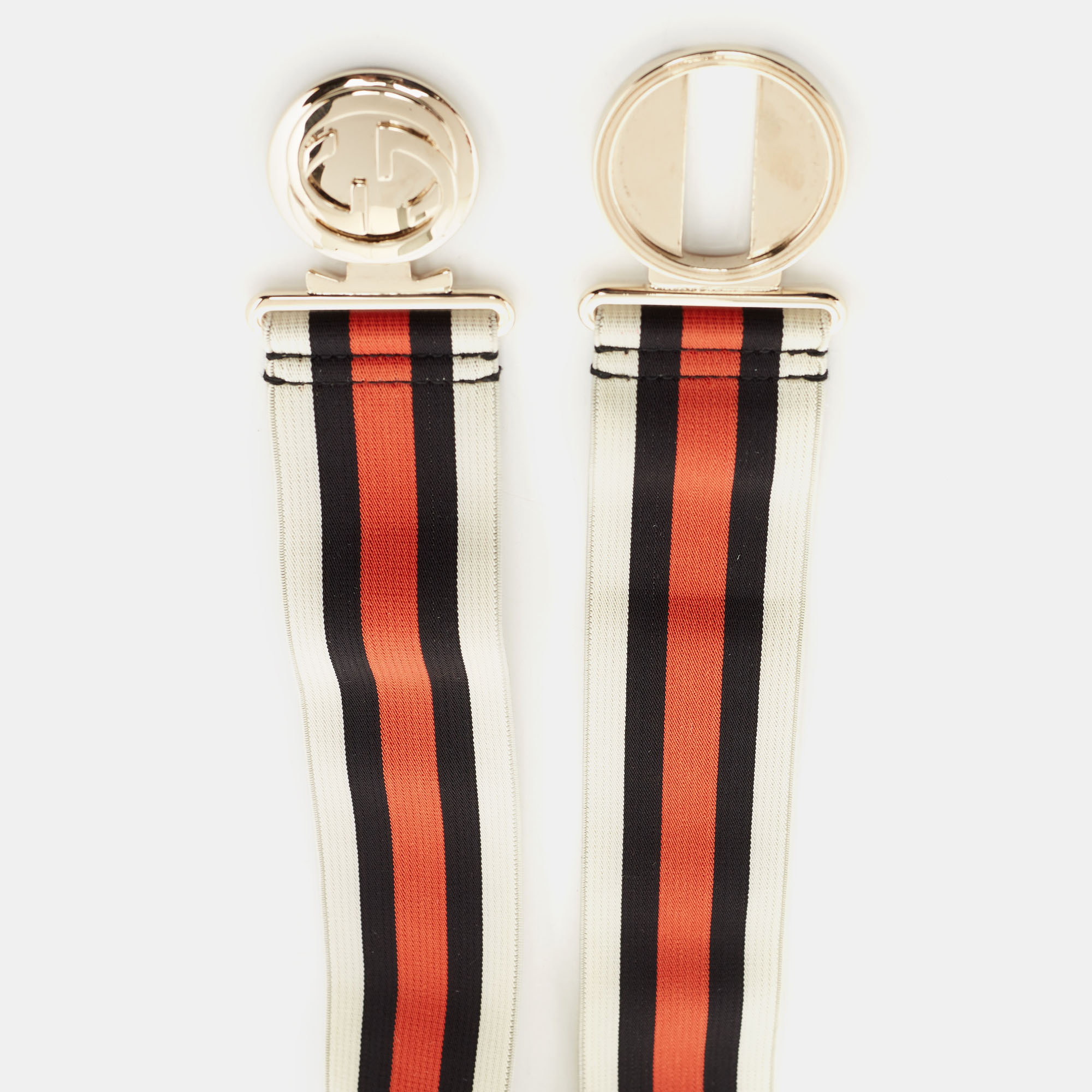 

Gucci Tricolor Web Elastic Band Interlocking G Belt, Multicolor