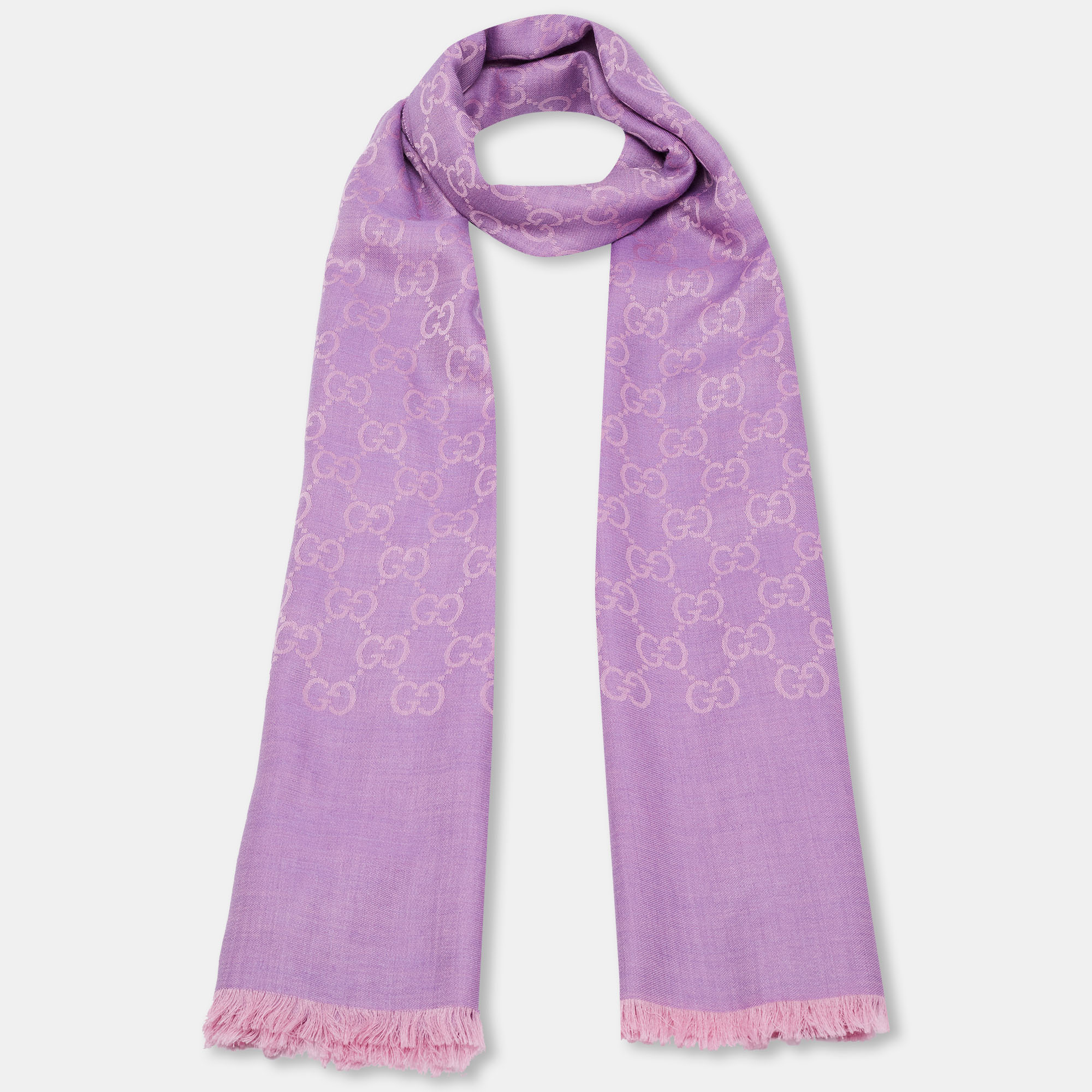Gucci Purple Guccissima Silk Wool Shawl  - buy with discount
