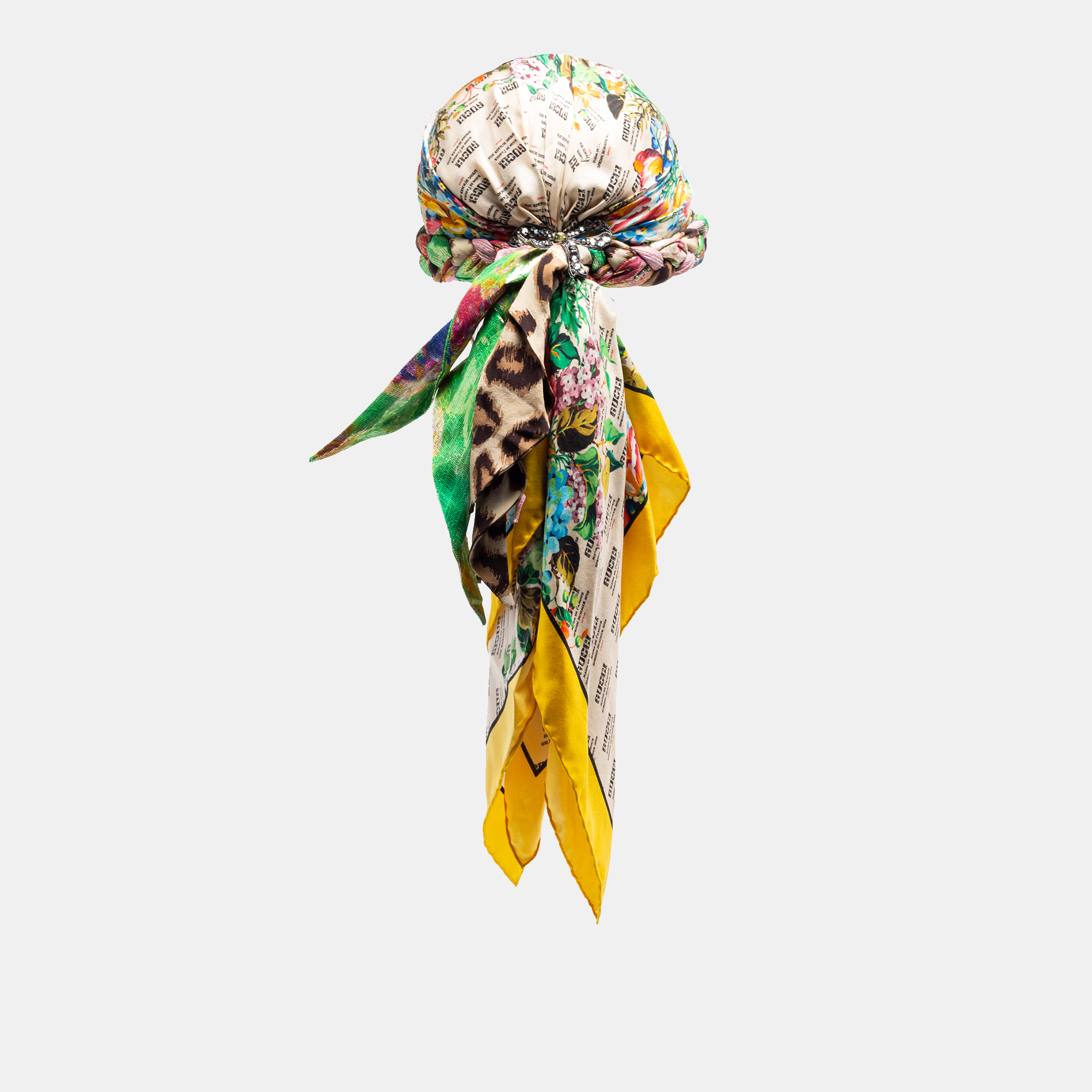 

Gucci Multicolor Floral Print Silk Headscarf/Cap