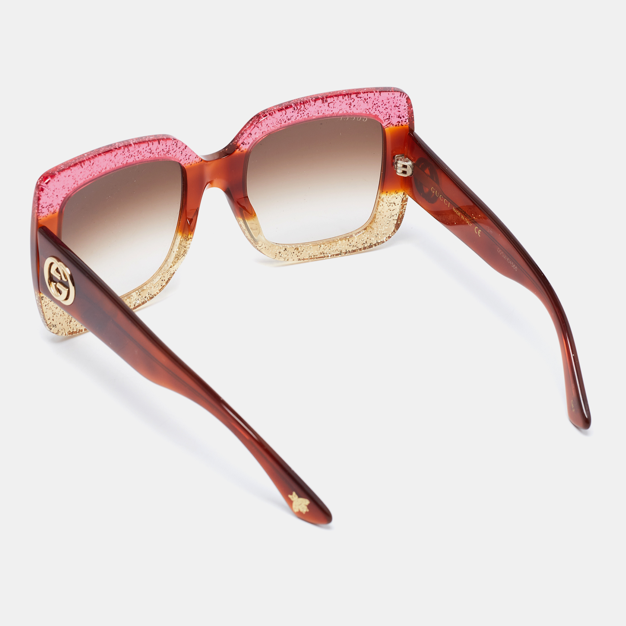 

Gucci Bicolor Shimmer/Brown Gradient GG0083S Oversized Square Sunglasses