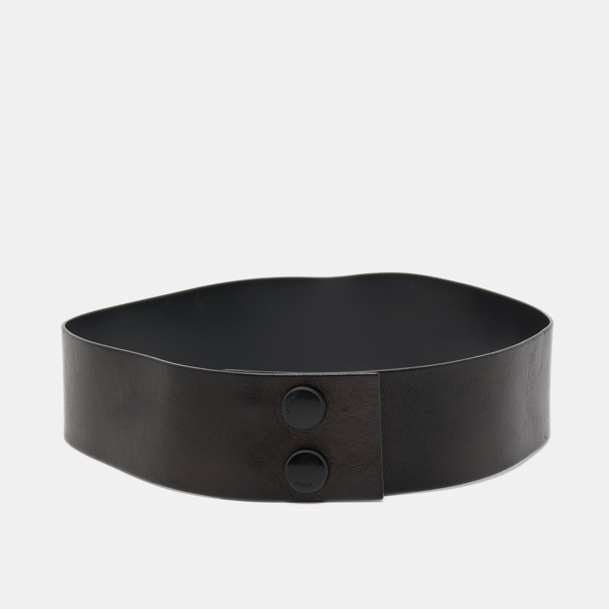 

Gucci Black Leather Wide Waist Belt