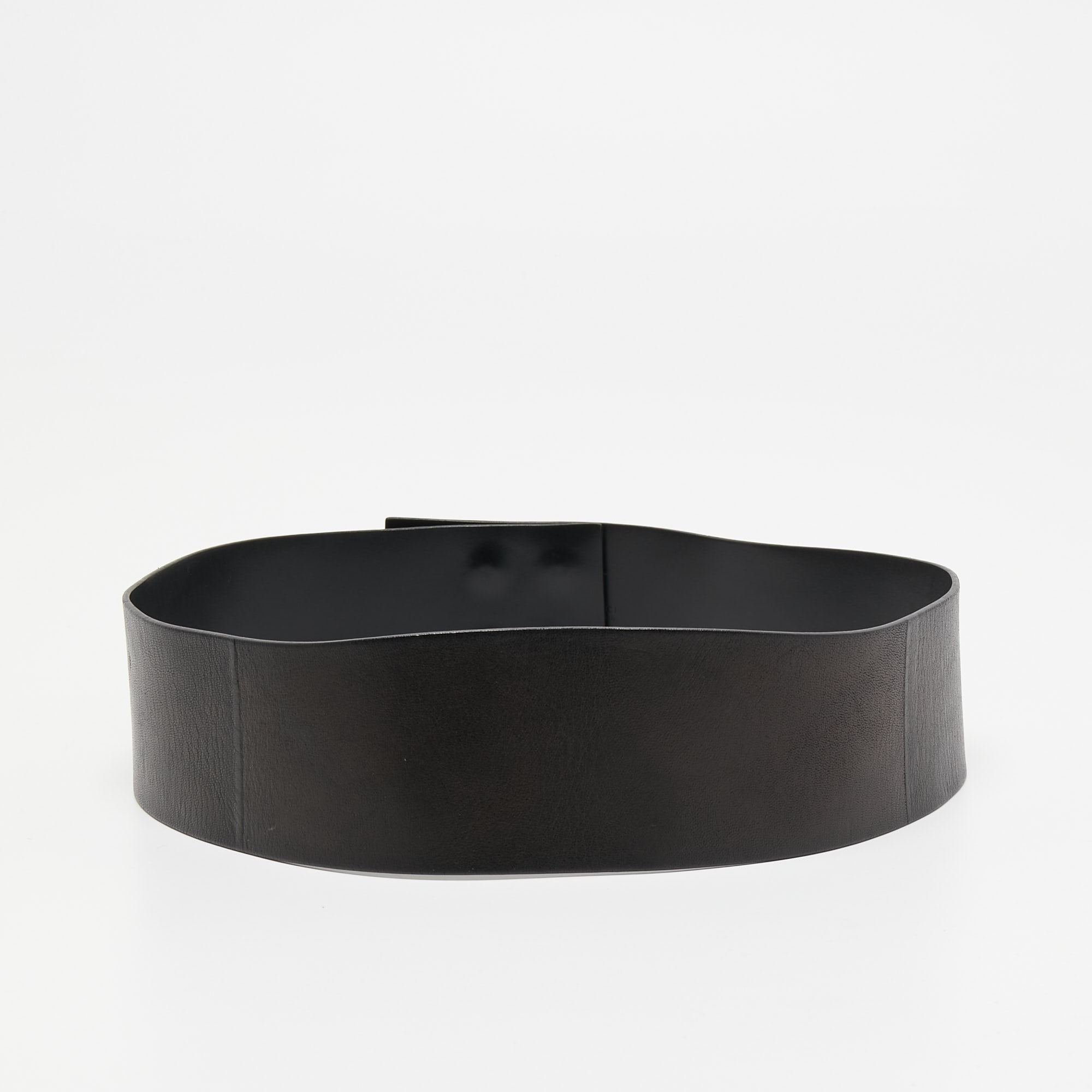 Pre-owned Gucci Black Leather Wide Waist Belt