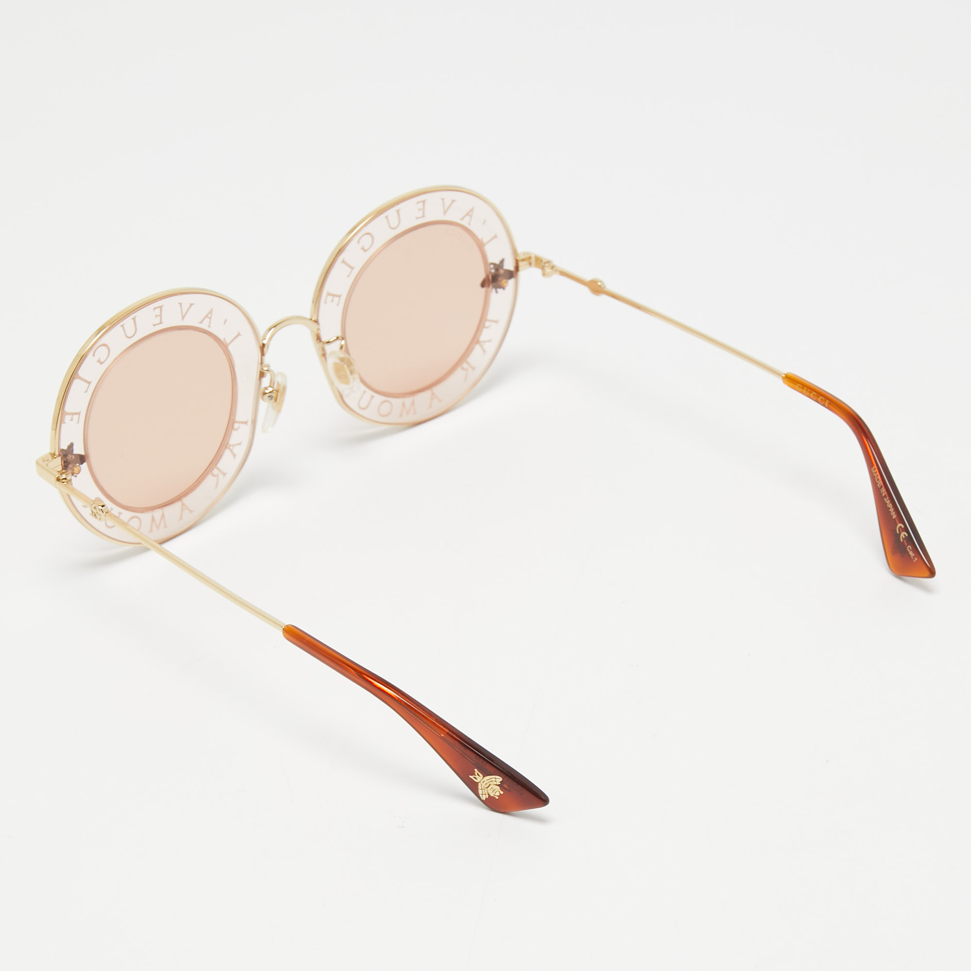 

Gucci Pink GG0113S L'Aveugle Par Amour Round Sunglasses