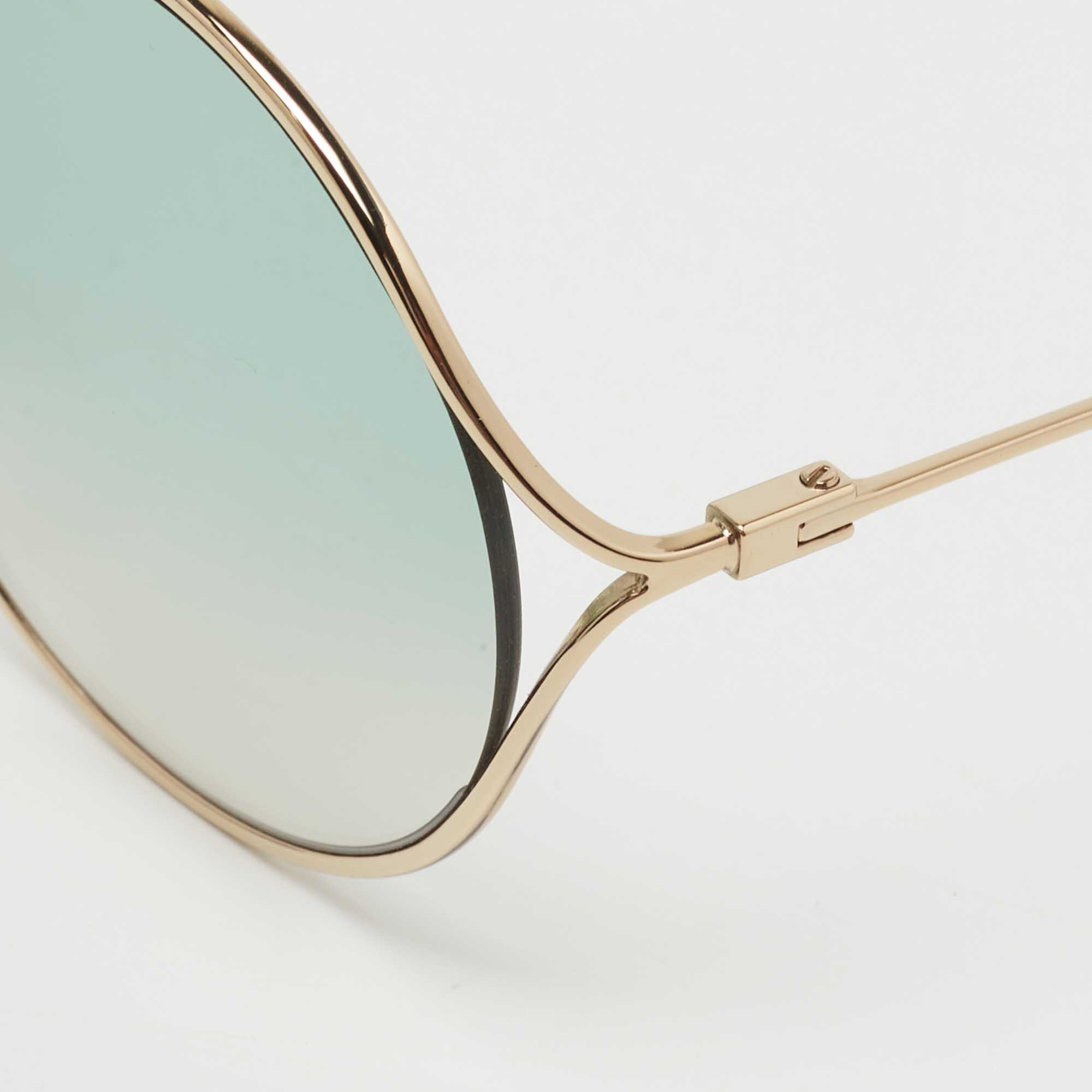 

Gucci Light Green GG0253SA 001Gradient Round Sunglasses