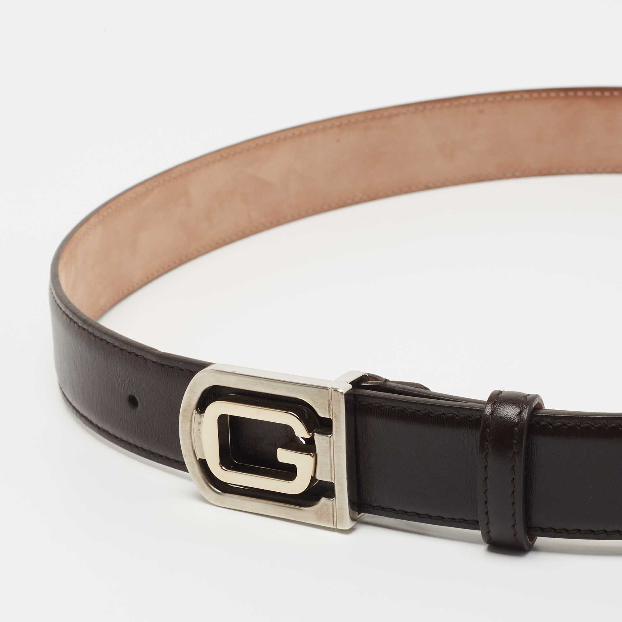 

Gucci Dark Brown Leather G Buckle Belt