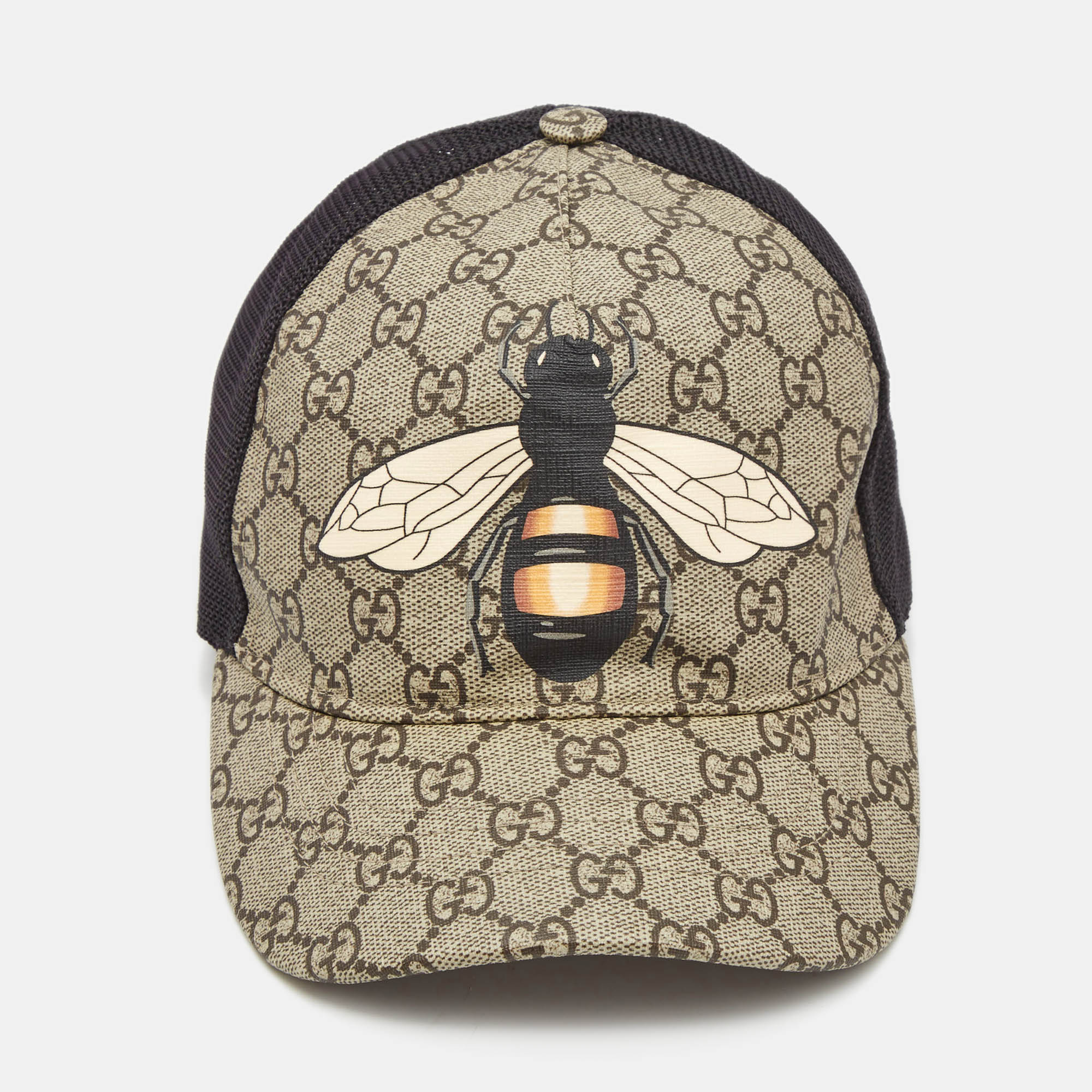 

Gucci Beige Canvas Bee GG Supreme Trucker Hat