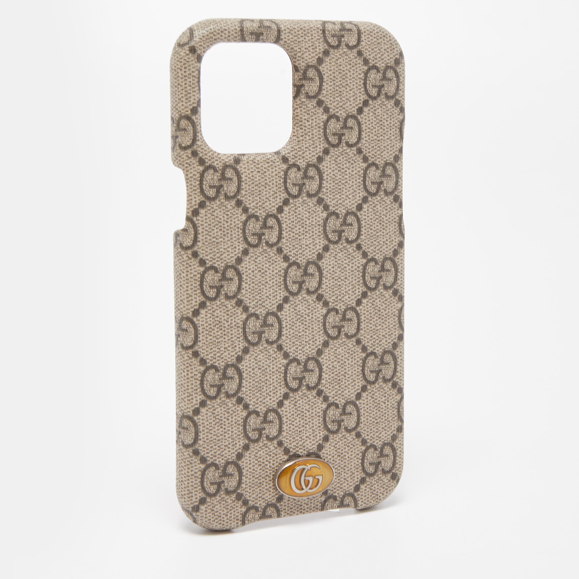 

Gucci Beige GG Supreme Canvas Ophidia iPhone 12 Pro Max Cover