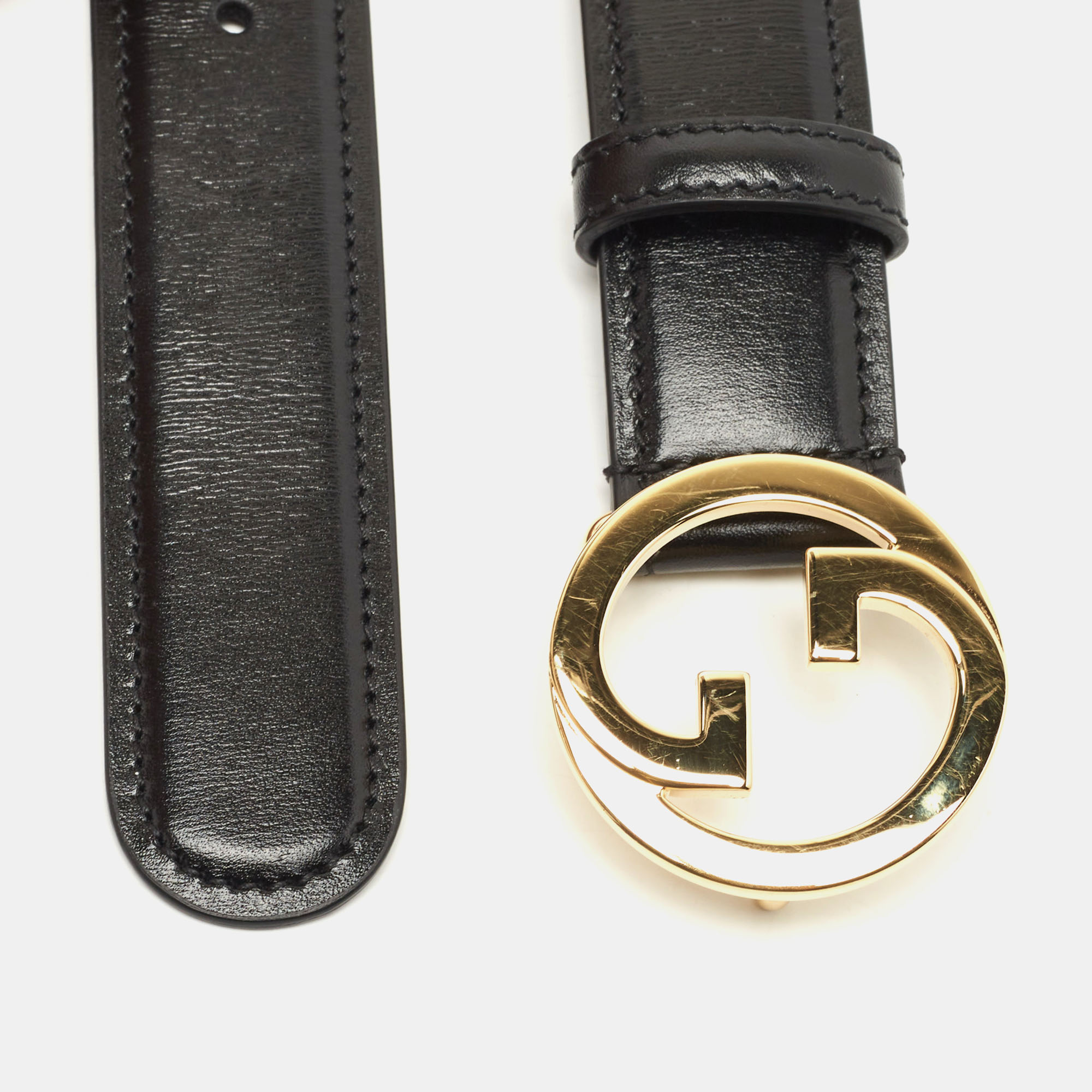 

Gucci Black Leather Interlocking G Buckle