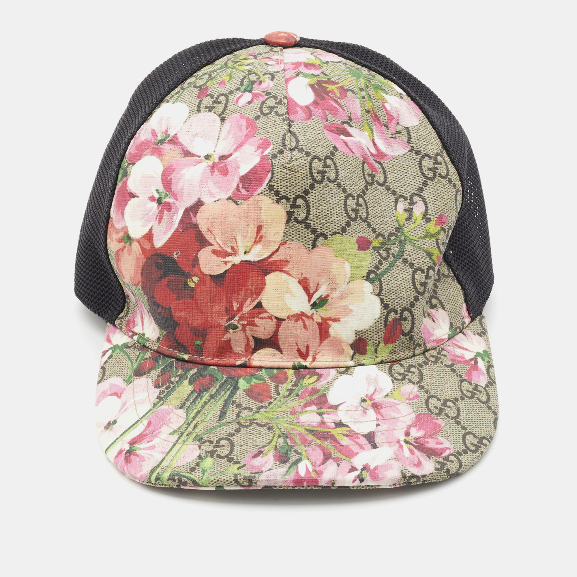 

Gucci Beige Blooms Print GG Supreme Baseball Cap
