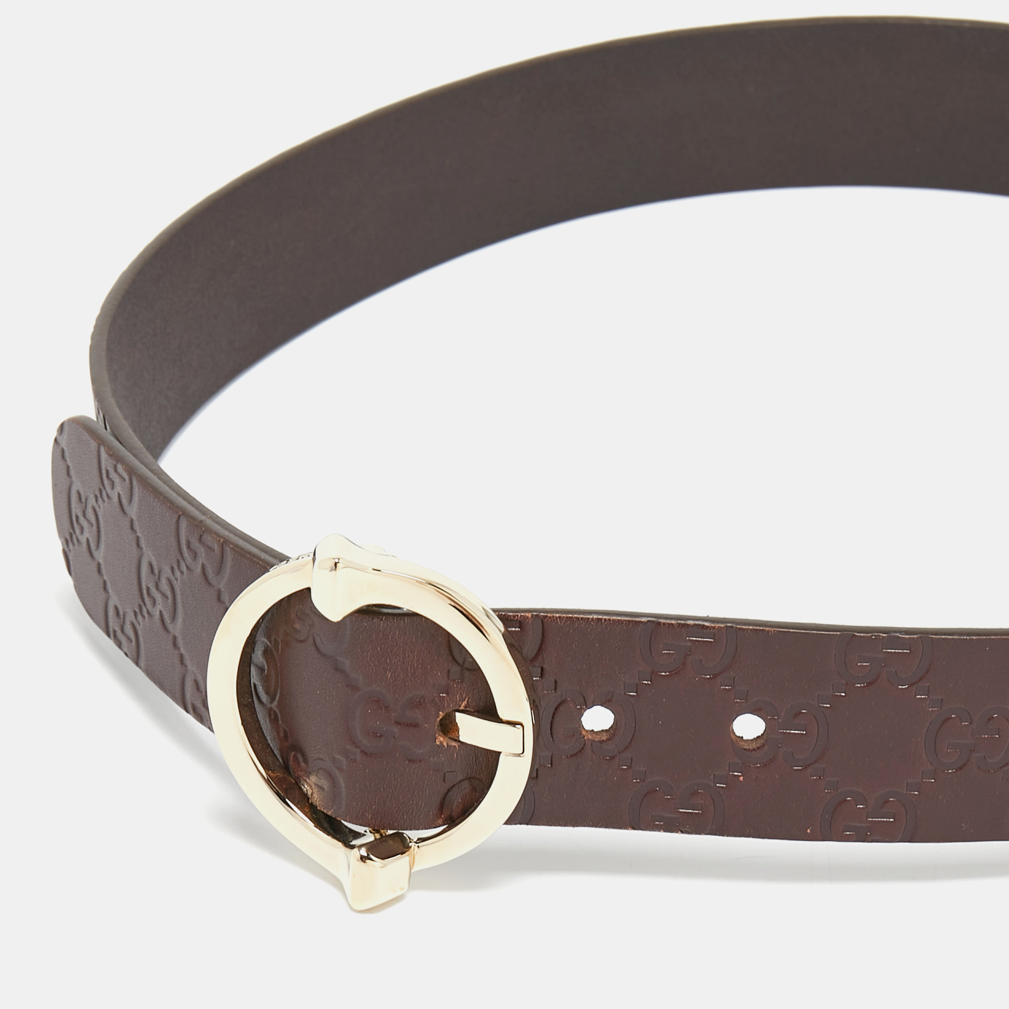 

Gucci Dark Brown Guccissima Leather Buckle Belt