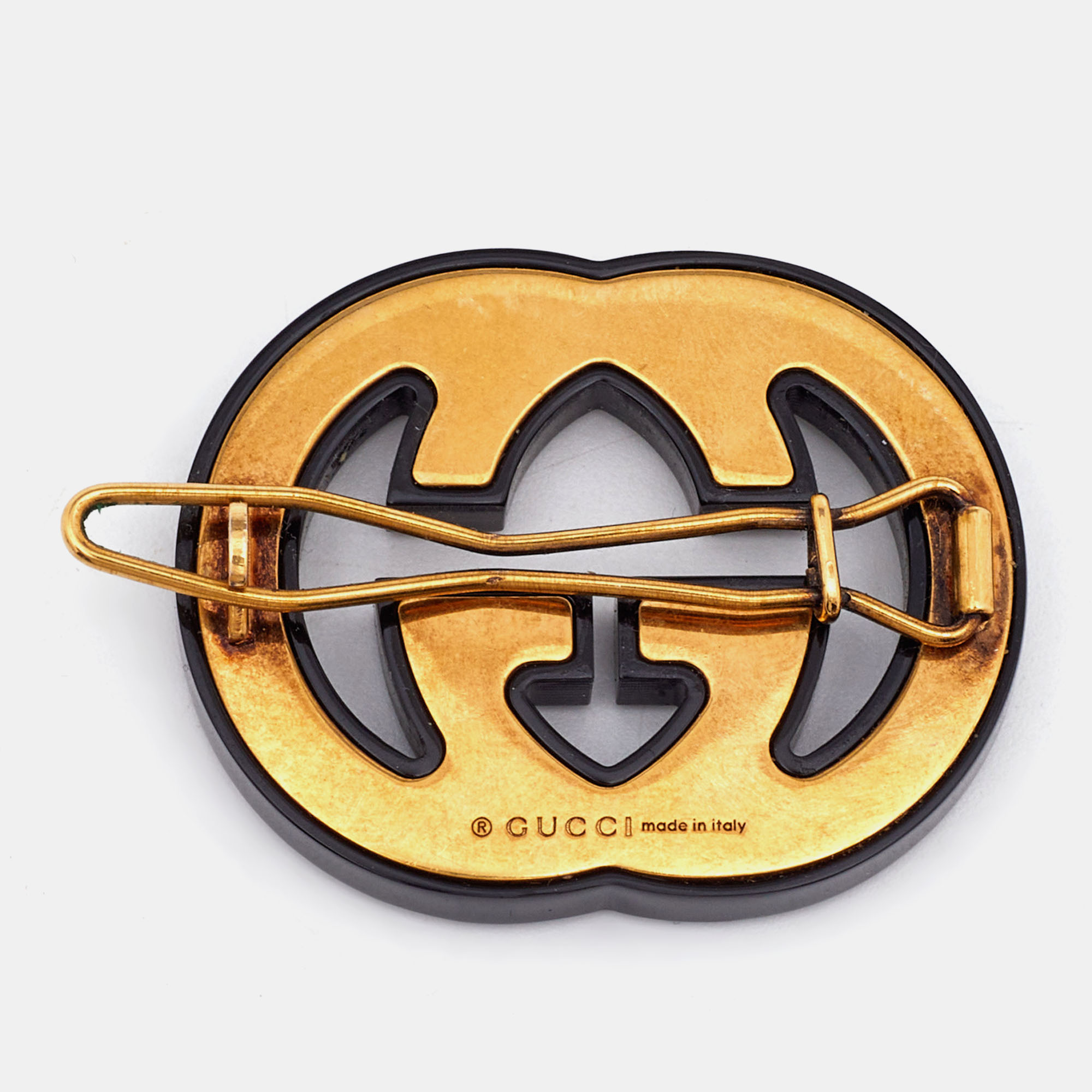 

Gucci GG Crystal GG Hair Clip, Black
